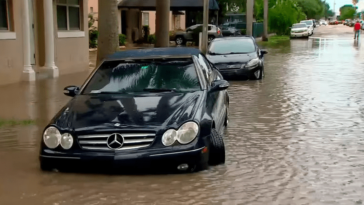 Inundación en Miami, Estados Unidos. Foto: Infobae.