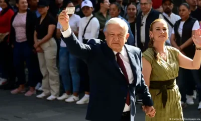 AMLO fue a votar acompañado por su esposa, Beatriz Gutiérrez.Imagen: Carlos Tischler/eyepix via ZUMA Press Wire/picture alliance