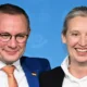 lice Weidel y Tino Chrupalla, líderes de la ultraderechista AfD, celebran su avance.Imagen: Annegret Hilse/DW