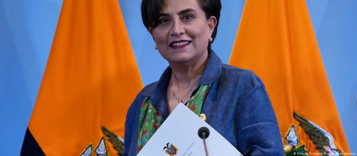 Gabriela Sommerfeld, canciller de Ecuador. Imagen de archivo. Imagen: Dolores Ochoa/AP Photo/picture alliance