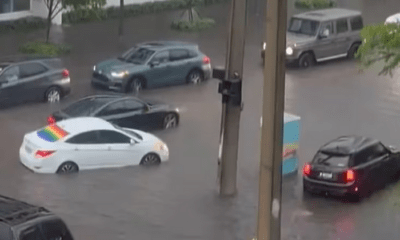 Inundaciones en Miami, Estados Unidos. Foto: Captura.