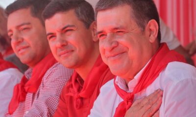 Horacio Cartes, Santiago Peña y Pedro Alliana. Foto: Gentileza.