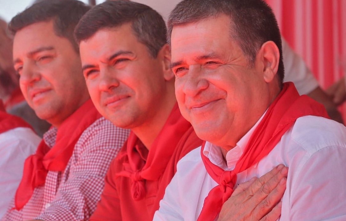 Horacio Cartes, Santiago Peña y Pedro Alliana. Foto: Gentileza.