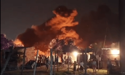 Incendio en el cerro Lambaré. Foto: Captura.