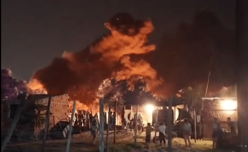 Incendio en el cerro Lambaré. Foto: Captura.