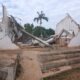 Destrozos por tornado en Caaguazú. Foto: Radio 1.000.