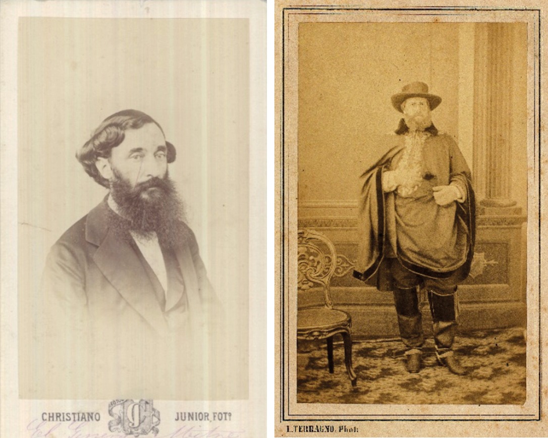 Bartolomé Mitre. Fotógrafo Christiano Junior, 1865, Biblioteca Nacional de Uruguay. Retrato del emperador Don Pedro II Fotógrafo Luiz Terragno, 1865. Biblioteca Nacional de Brasil. 