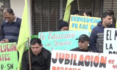 Docentes en manifestación. Foto: Captura.