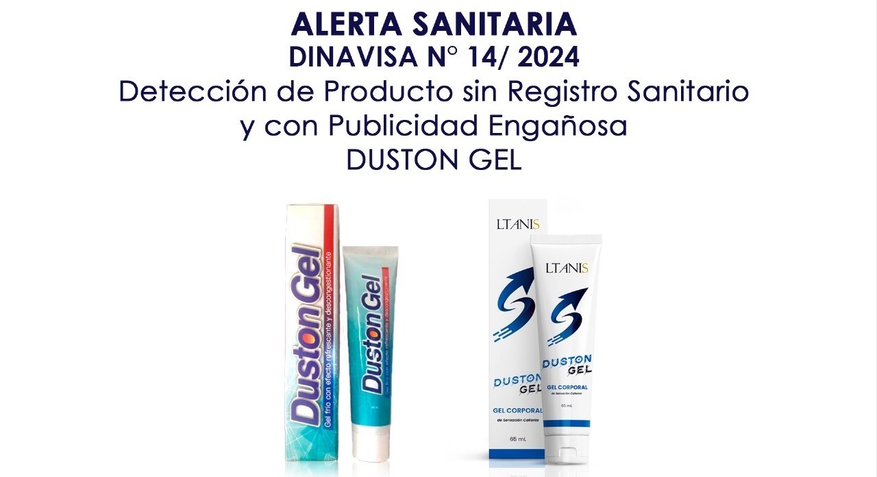 Duston Gel no tiene licencia de comercialización ni registro sanitario.