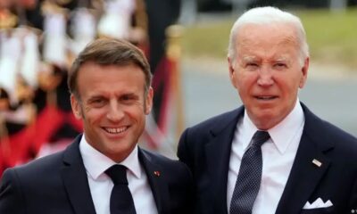 Emmanuel Macron (izq.) y Joe Biden. Foto: DW.