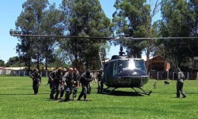 Helicóptero atacado. Imagen: Gentileza.