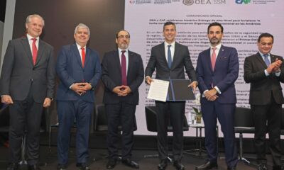 Durante su participación en la clausura del conversatorio sobre delincuencia organizada transnacional en el marco de las actividades de la OEA, el presidente Santiago Peña recordó los operativos de seguridad realizados en el país. Foto: Gentileza.