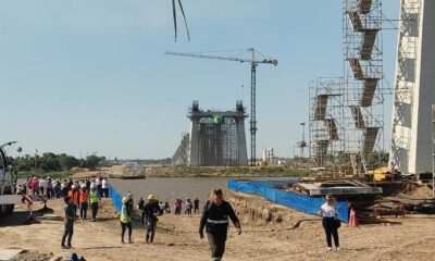 Obras del Puente de la Bioceánica. Foto: Gentileza.