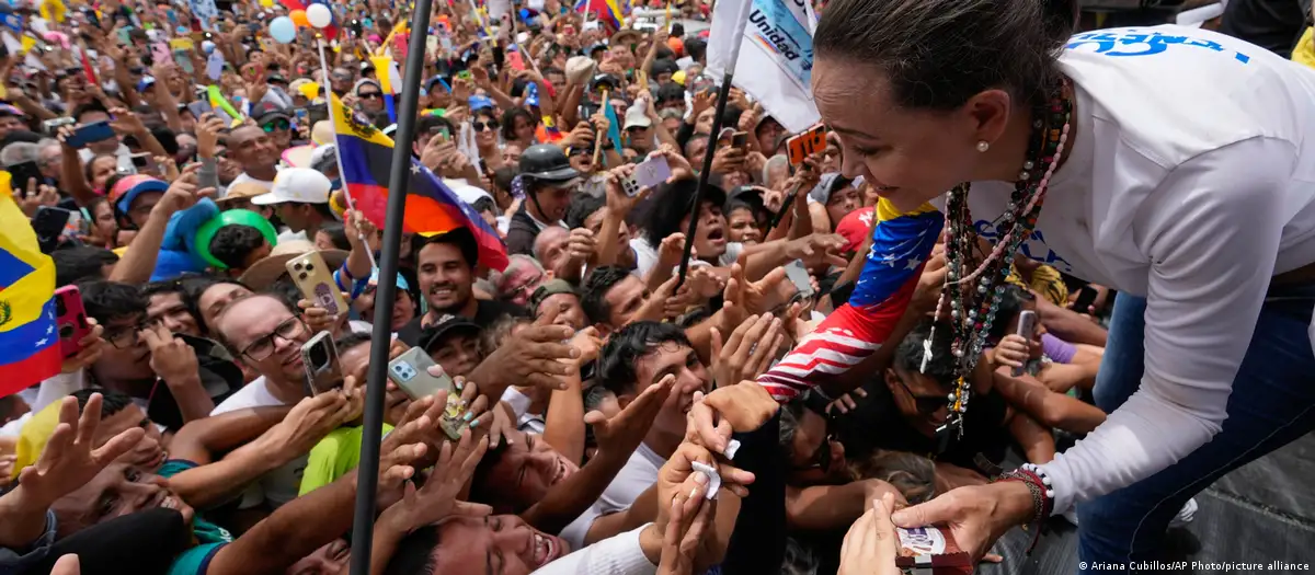 María Corina Machado fue inhabilitada para participar en las elecciones. Imagen de archivo. Imagen: Ariana Cubillos/AP Photo/picture alliance