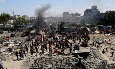 Campamento de refugiados tras el ataque en zona de ayuda humanitaria. Imagen: Mohammed Salem