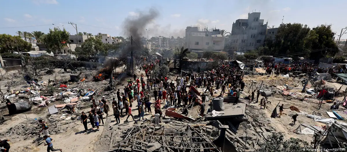 Campamento de refugiados tras el ataque en zona de ayuda humanitaria. Imagen: Mohammed Salem