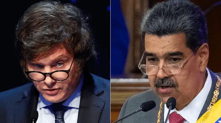 Javier Milei y Nicolás Maduro. Foto: Infobae.