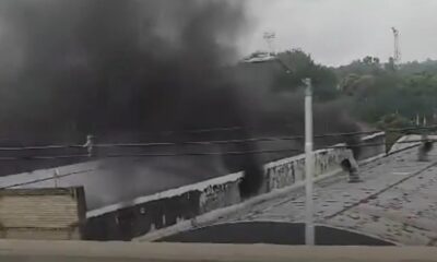 Incendio en zona de Trinidad. Foto: Captura.