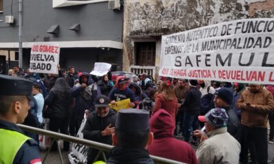 Manifestación de sindicalistas de Lambaré. Foto: Gentileza.