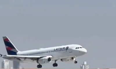 Vuelo de la aerolína Latam, aterrizó exitosamente. Foto: Captura.