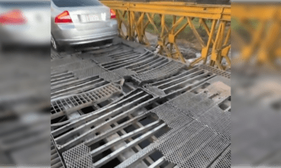 Lamentable situación del puente en Puerto Falcón. Foto: Captura.