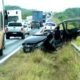 El Renault Sandero chocó contra una camioneta Vokswagen Amarok. Foto Digital Santo Tomé/Clarín