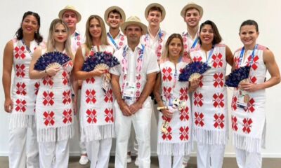 Artesanía paraguaya se lución en los uniformes de los atletas paraguayos. Foto: Gentileza.