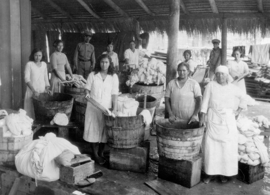 Lavanderas voluntarias en servicio durante la Guerra del Chaco. Cortesía