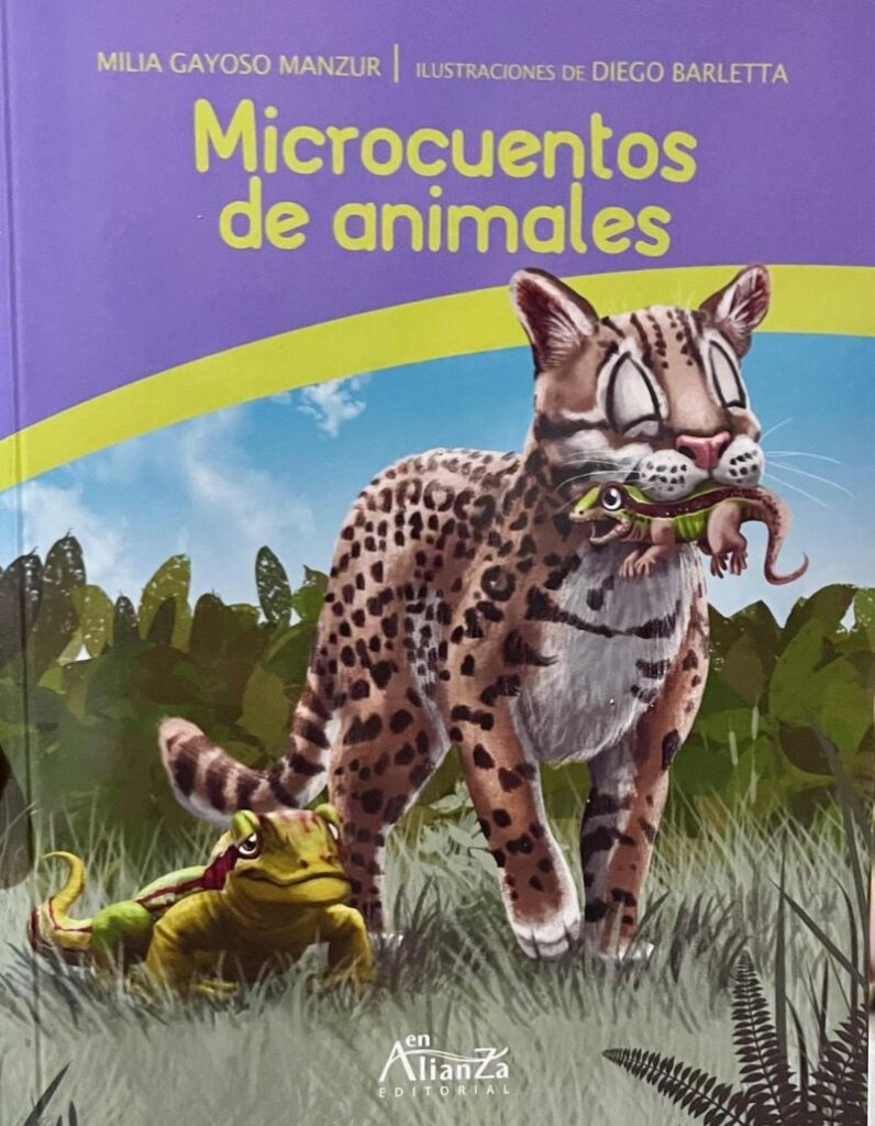 Portada de "Microcuentos de animales" (En Alianza), de Milia Gayoso Manzur. Cortesía