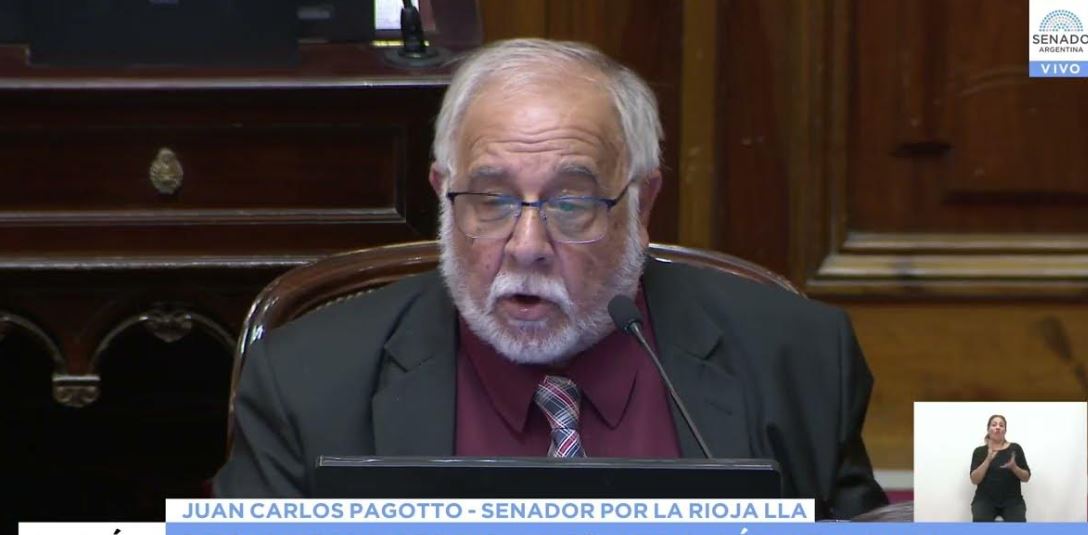 Senador argentino Juan Carlos Pagotto. Foto: Captura de pantalla.