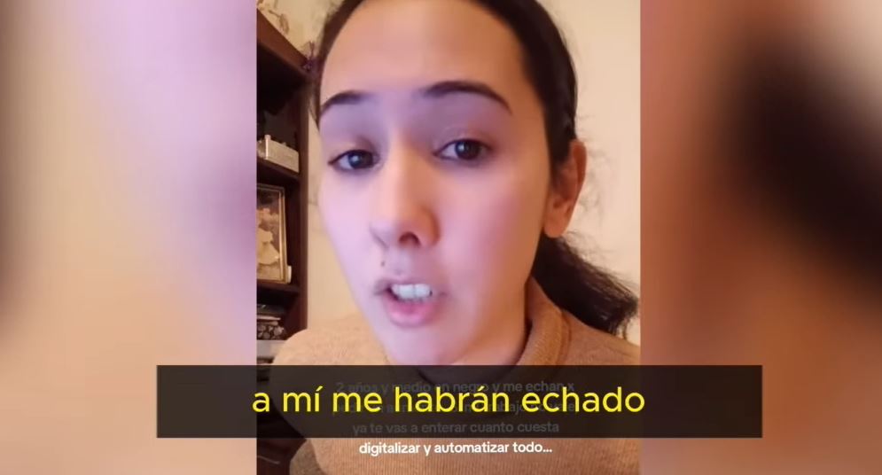 “Si mi trabajo no vale, ya te vas a enterar cuánto cuesta digitalizar y automatizar todo”, escribió la joven. Foto: Captura de video.