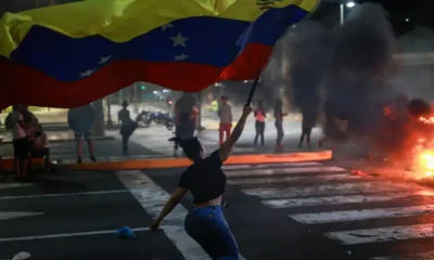 Protestas en Caracas luego de que Nicolás Maduro diera a conocer que ganó en las elecciones del 28 de julio de 2024. Imagen: Jesus Vargas/Getty Images