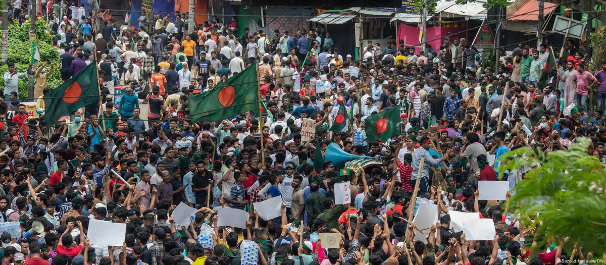 Manifestación estudiantil en Bangladés. Foto:Sazzad Hossain/DW