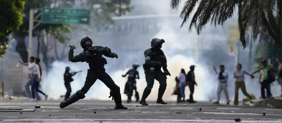 Disturbio en Venezuela post elecciones. Foto: DW.