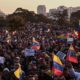 Protesta contra resultados electorales en Venezuela. Foto: DW.