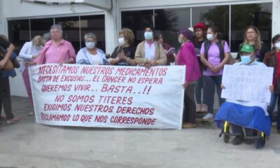Manifestación de pacientes oncológicos del IPS. Foto: El Nacional.