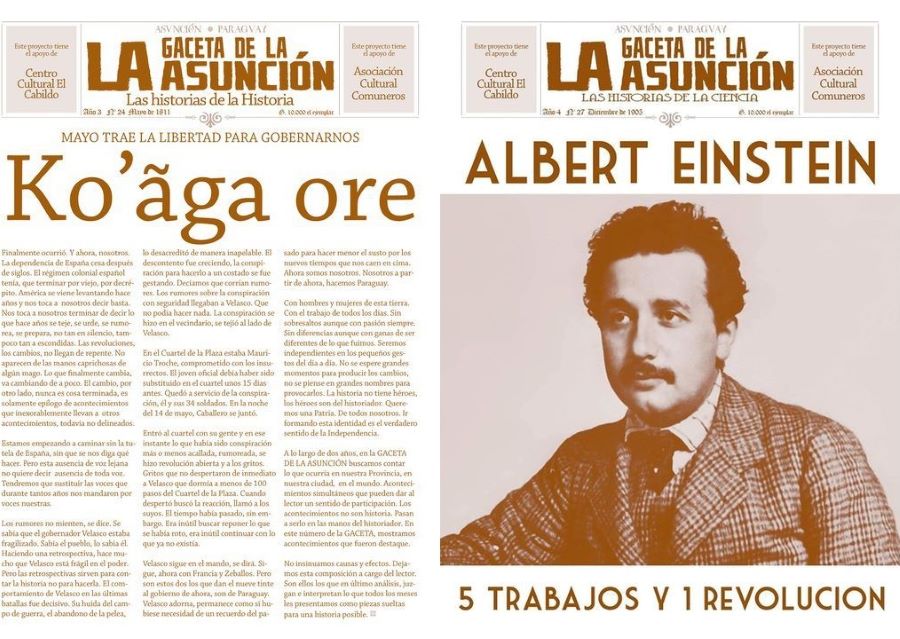 Dos números de "La Gaceta de la Asunción", aparecidos hace más de diez años. Cortesía