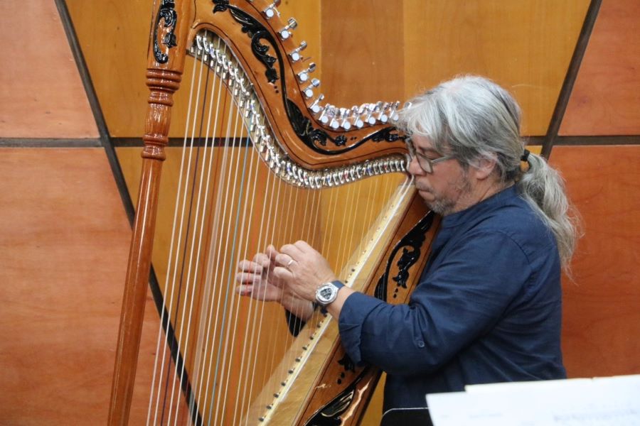 El arpista Ismael Ledesma. Cortesía