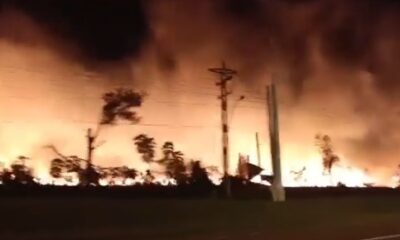 Incendio en pastizales en Guairá. Foto: Captura de pantalla.