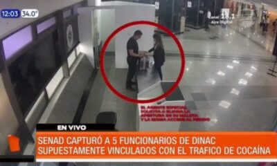 Funcionarios de la Dinac implicados. Foto: Captura de pantalla.