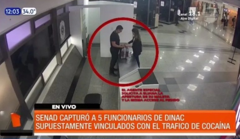 Funcionarios de la Dinac implicados. Foto: Captura de pantalla.