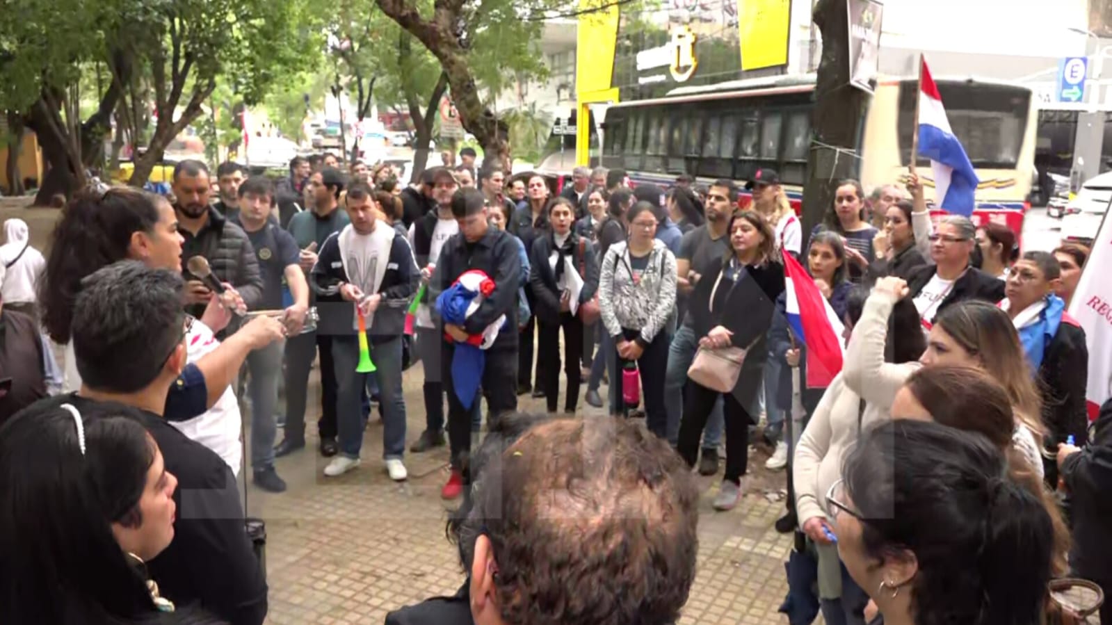 Manifestación de Funcionarios del Registro Automotor. Foto: El Nacional.