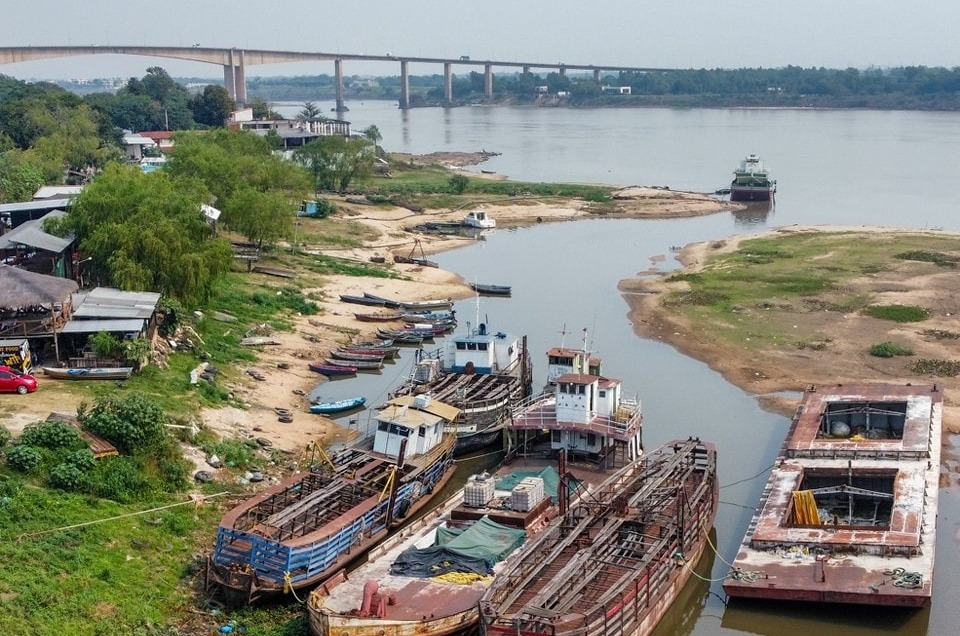 Río Paraguay a la altura de Puente Remanso. Foto: Obras Paraguayas.