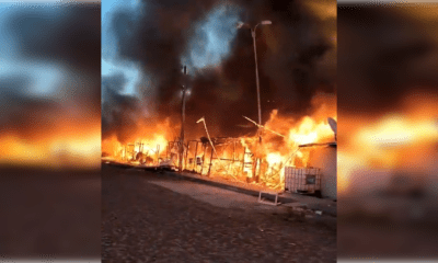 Incendio consume viviendas en la Costanera de Asunción. Foto: Captura.