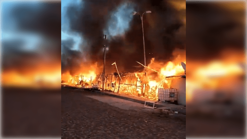 Incendio consume viviendas en la Costanera de Asunción. Foto: Captura.