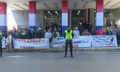 Manifestación de funcionarios del MOPC. Foto: El Nacional.