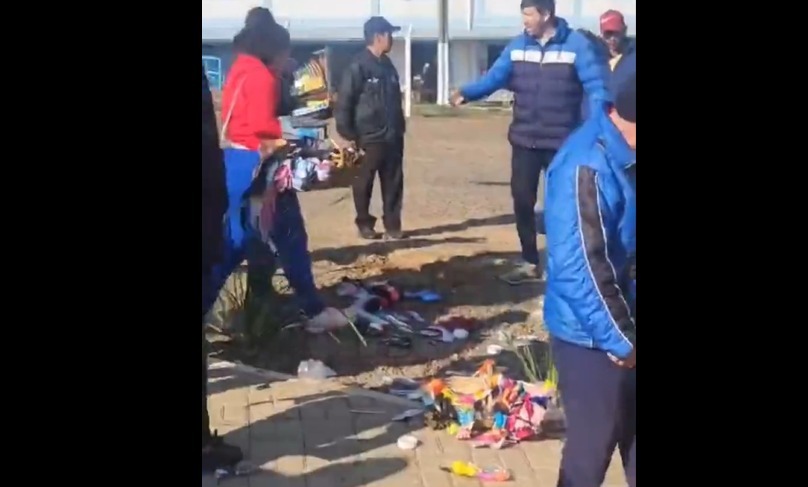 Momento en que ocurrió el desalojo. Foto: Captura.