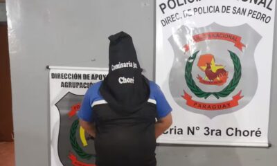 Locutor detenido en la Comisaría de Choré. Foto: Policía Nacional.