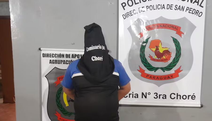 Locutor detenido en la Comisaría de Choré. Foto: Policía Nacional.