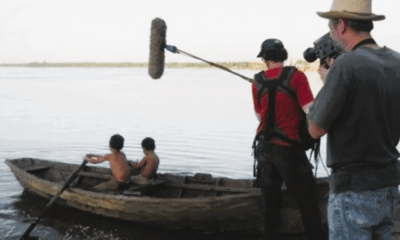 Paz Encina, filmación del corto "Viento sur" (2011), en el río Paraguay. Cortesía